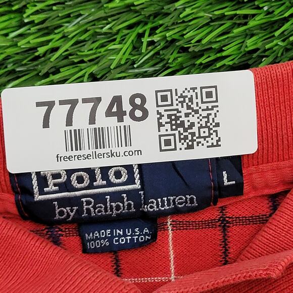 Vintage Ralph-Lauren Plaid Polo Shirt Large 22x28 USA Made - Picture 7 of 13